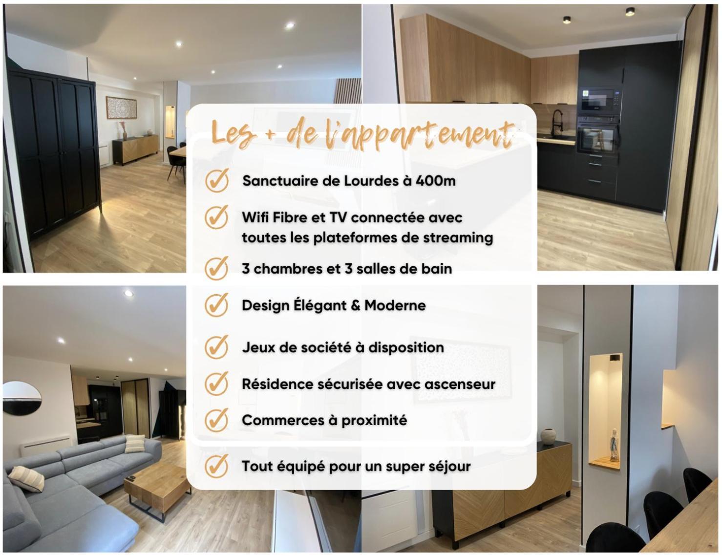 Madonna Elegance, Proche Sanctuaire, 95M2 Apartment Lourdes Bagian luar foto